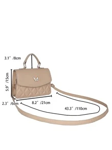 Minimalist Butterfly Decor Hobo Bag - Khaki - View 7