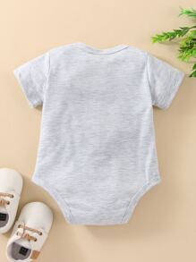 Baby Letter Graphic Bodysuit - Light Grey - View 2