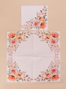 20pcs Flower Pattern Disposable Napkin - Pink - View 2
