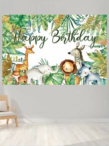 1 Miếng 100*150cm Động vật rừng Phong cách Vinyl Sinh nhật Vải nền , Rừng nhiệt đới Chủ đề Tiệc sinh nhật Phòng Bối cảnh Trang trí Quân nhu Băng rôn - Nhiều màu - Xem 5