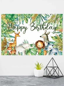 1 Miếng 100*150cm Động vật rừng Phong cách Vinyl Sinh nhật Vải nền , Rừng nhiệt đới Chủ đề Tiệc sinh nhật Phòng Bối cảnh Trang trí Quân nhu Băng rôn - Nhiều màu - Xem 4