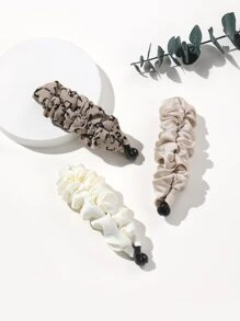 3 piezas Clip de banana para el pelo con diseño fruncido - Multicolor - Ver 2