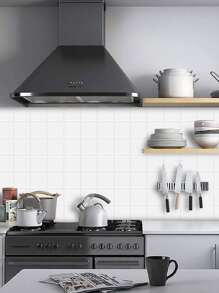 1入組格子設計廚房貼紙 - 白色 - 查看 7