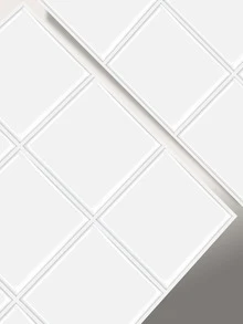 1入組格子設計廚房貼紙 - 白色 - 查看 3