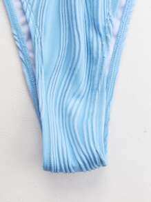 Swim Vcay Phụ nữ một mảnh Lộ Lưng Hội Chữ thập màu trơn Gợi cảm - Màu xanh nhạt - Xem 5