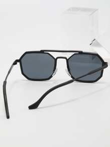 Men Top Bar Geometric Frame Fashion Glasses Casual Shades Accessories For Summer Beach Vacation,Outdoor,Travel - Black - View 4