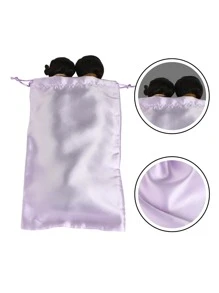 1pc Satin Wig Storage Bag - Mauve Purple - View 4