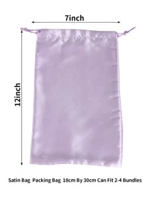 1pc Satin Wig Storage Bag - Mauve Purple - View 6