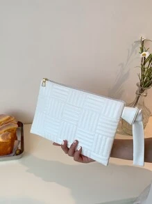 Túi Vuông Tối giản Chi tiết đường khâu Túi Vuông , Đối với phụ nữ , & Cổ cồn trắng Công nhân
工人 , Đối với Lady , Cho Nữ Son môi , Đối với , Đối với Dạ hội , Cho đám cưới , Cho bữa tiệc - trắng - Xem 3