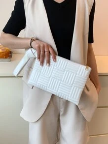 Túi Vuông Tối giản Chi tiết đường khâu Túi Vuông , Đối với phụ nữ , & Cổ cồn trắng Công nhân
工人 , Đối với Lady , Cho Nữ Son môi , Đối với , Đối với Dạ hội , Cho đám cưới , Cho bữa tiệc - trắng - Xem 4