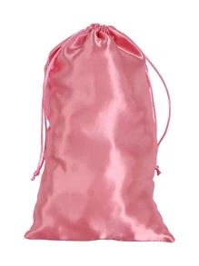 1pc 18*30CM Satin Wig Storage Bag - Dusty Pink - View 1