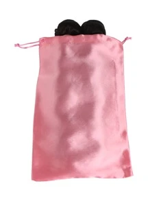 1pc 18*30CM Satin Wig Storage Bag - Dusty Pink - View 2