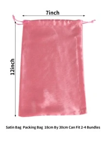 1pc 18*30CM Satin Wig Storage Bag - Dusty Pink - View 6