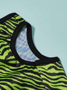 PETSIN 1pc Zebra Striped Print Pet Tank - Multicolor - View 3