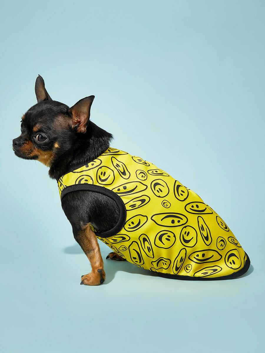 1入組表情圖案寵物背心 - 彩色 - 查看 1