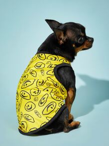 1入組表情圖案寵物背心 - 彩色 - 查看 3