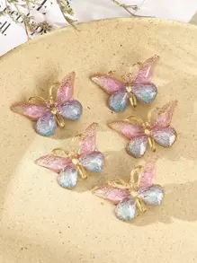 5pcs Butterfly Decor Alligator Hair Clip For Daily Casual Outing Wear Cute - Multicolor - View 5