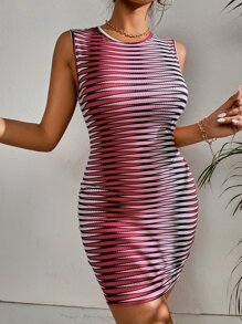 Geo Print Bodycon Dress - Multicolor - View 4