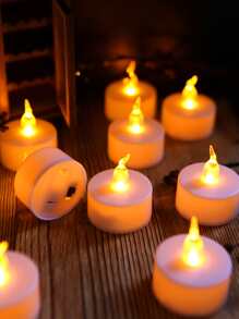 6pcs Reusable Plastic Electronic Flameless Candle,Creative Solid Decorative LED Flameless Candle For Birthday Party - Yellow - View 1