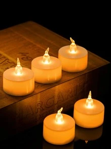 6pcs Reusable Plastic Electronic Flameless Candle,Creative Solid Decorative LED Flameless Candle For Birthday Party - Yellow - View 2