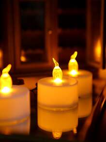 6pcs Reusable Plastic Electronic Flameless Candle,Creative Solid Decorative LED Flameless Candle For Birthday Party - Yellow - View 3