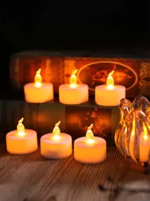 6pcs Reusable Plastic Electronic Flameless Candle,Creative Solid Decorative LED Flameless Candle For Birthday Party - Yellow - View 7