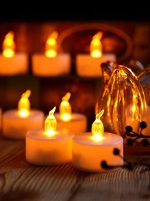 6pcs Reusable Plastic Electronic Flameless Candle,Creative Solid Decorative LED Flameless Candle For Birthday Party - Yellow - View 6