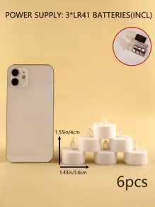 6pcs Reusable Plastic Electronic Flameless Candle,Creative Solid Decorative LED Flameless Candle For Birthday Party - Yellow - View 8