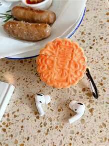 Hộp đựng thiết kế bánh trung thu 3D tương thích với Airpods - Màu vàng - Xem 3