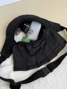 Tartan Pattern Bum Bag - Red - View 3