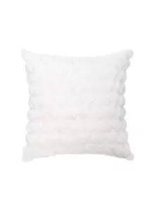 Heart Tufted Cushion Cover Without Filler, White Soft Throw Pillow Case For Sofa, Home Decor - White - View 3
