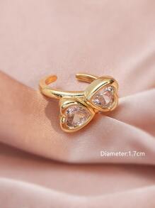 1 Vòng Đính Đá Cubic Zirconia Quyến Rũ Trang Trí Trái Tim Vòng Đeo Tay Cho Nữ Trang Trí Hàng Ngày - Vàng - Xem 3