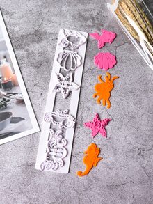 1pc Shell & Starfish Design Cookie Cutter - White - View 3