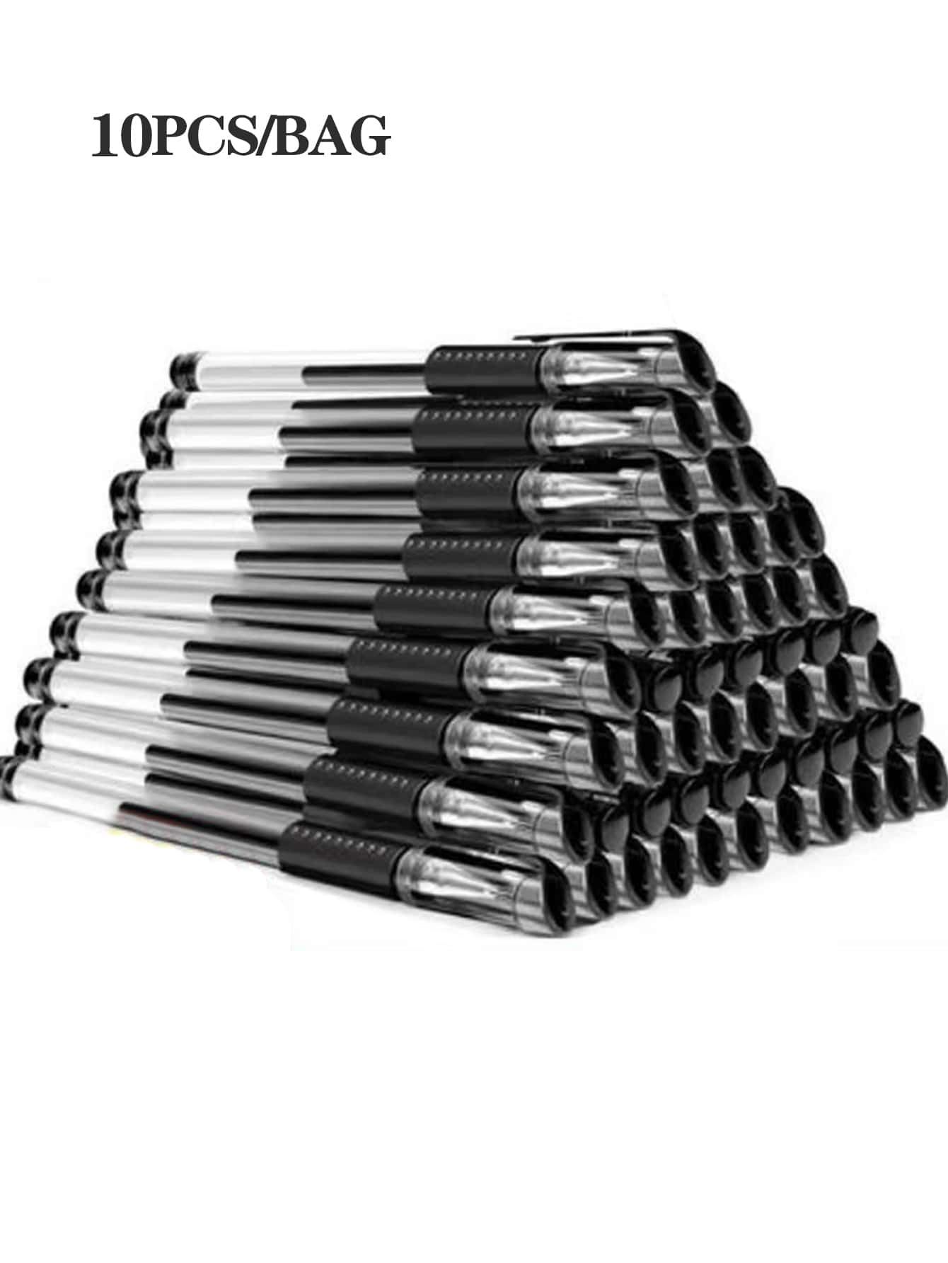 Bulletproof Your Workday: 10 Refillable 0.5mm Gel Pens for Office Signatures - Black - View 1