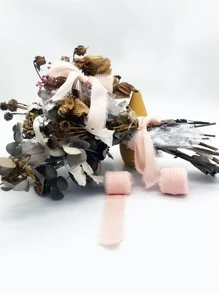 1卷素色禮品包裝絲帶 - 粉色 - 查看 2