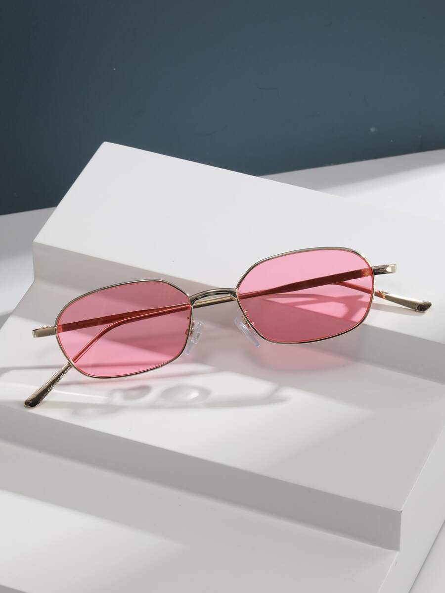Metal Frame Tinted Lens Fashion Glasses Cute For Women's Gift For Summer Sunglasses Beach Sun Glasses Beach Accessories For Women Sun Glasses Sunglasses Shades Basics And Suit For Sweater Jeans Sweatpants Hoodie Jackets Dress And Long Sleeve Shirt Fashionable Shade Elegant Outfit Family Outings Travel Vacation Holiday For Summer Beach Vacation,Outdoor,Travel - Pink - View 1
