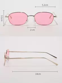 Metal Frame Tinted Lens Fashion Glasses Cute For Women's Gift For Summer Sunglasses Beach Sun Glasses Beach Accessories For Women Sun Glasses Sunglasses Shades Basics And Suit For Sweater Jeans Sweatpants Hoodie Jackets Dress And Long Sleeve Shirt Fashionable Shade Elegant Outfit Family Outings Travel Vacation Holiday For Summer Beach Vacation,Outdoor,Travel - Pink - View 4