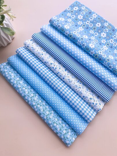 7pcs Mixed Pattern DIY Fabric, Cottagecore Cloth For DIY Sewing