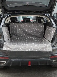 1pc Oxford Cloth Material Rear Seat Pet Car Mat, Pet Outdoor Pet Car Mat, Protect Pets, Suitable For Pet Outdoor Car And Outdoor Use - Grey - View 2