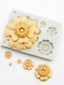 1入組花朵形狀DIY矽膠模具 - 淺灰色 - 查看 2
