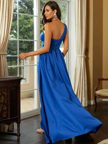 Missord One Shoulder Overlay Formal Dress