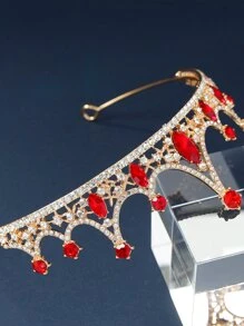 1 Pieza Corona Metálica Para Novia, Accesorio De Fiesta Para Mujer - Rojo - Ver 7