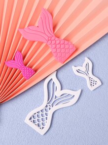 2pcs Fishtail Shaped Cookie Mold - White - View 1