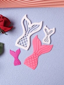 2pcs Fishtail Shaped Cookie Mold - White - View 2