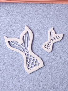 2pcs Fishtail Shaped Cookie Mold - White - View 4