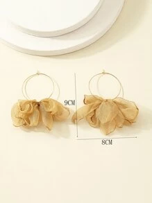 1 chiếc hoa vải thả bông tai trang sức bằng đồng Valentine, Mẹ, Mẹ, Ngày của Mẹ, Quà tặng - Màu vàng - Xem 5