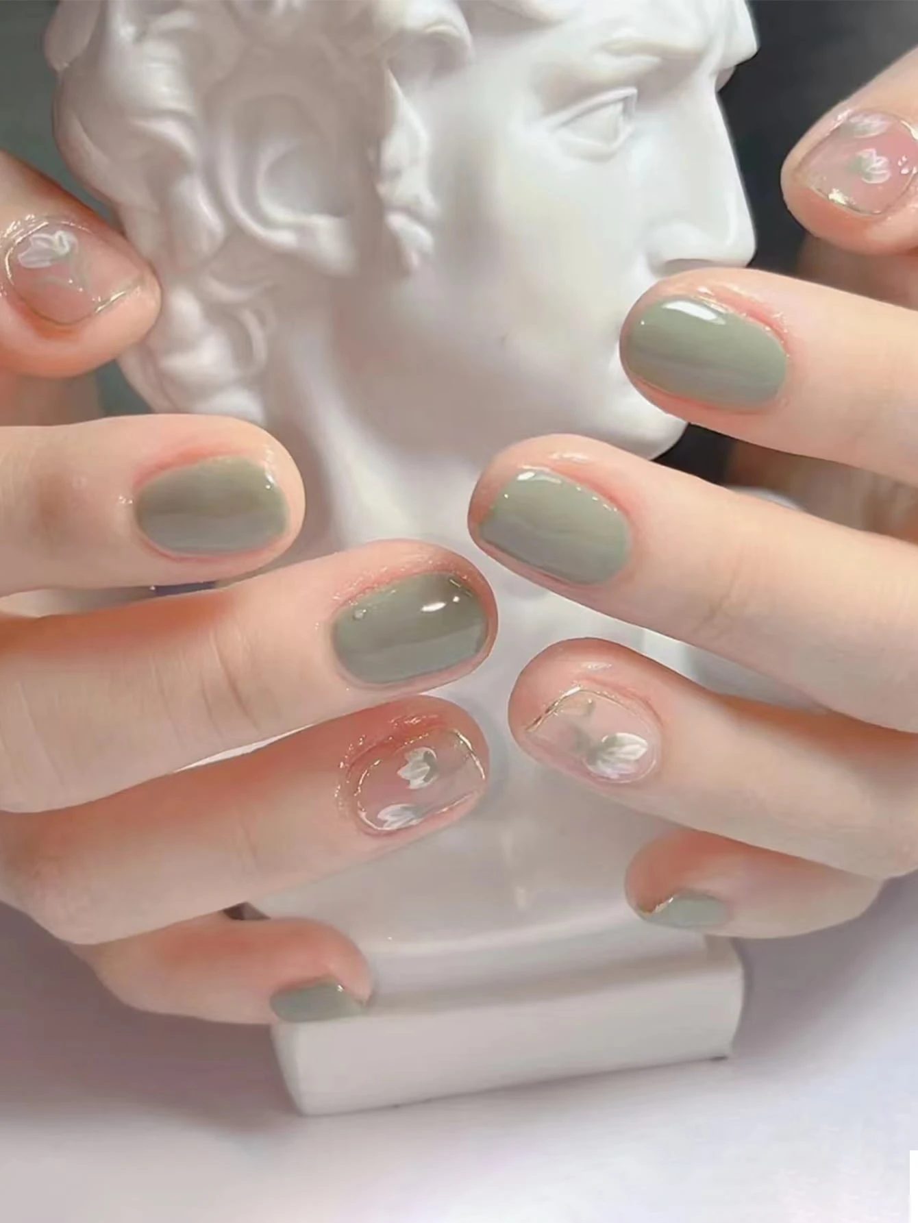 24ピース 花プリント テープ1枚 爪やすり1本 ネイルチップ