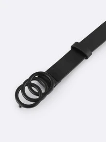 Cinturón con hebilla con diseño de 3 O - Negro - Ver 3