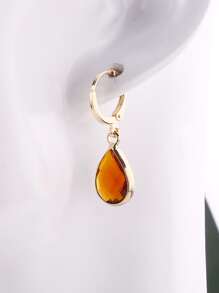 Pendientes con gota de agua - Café integral - Ver 2