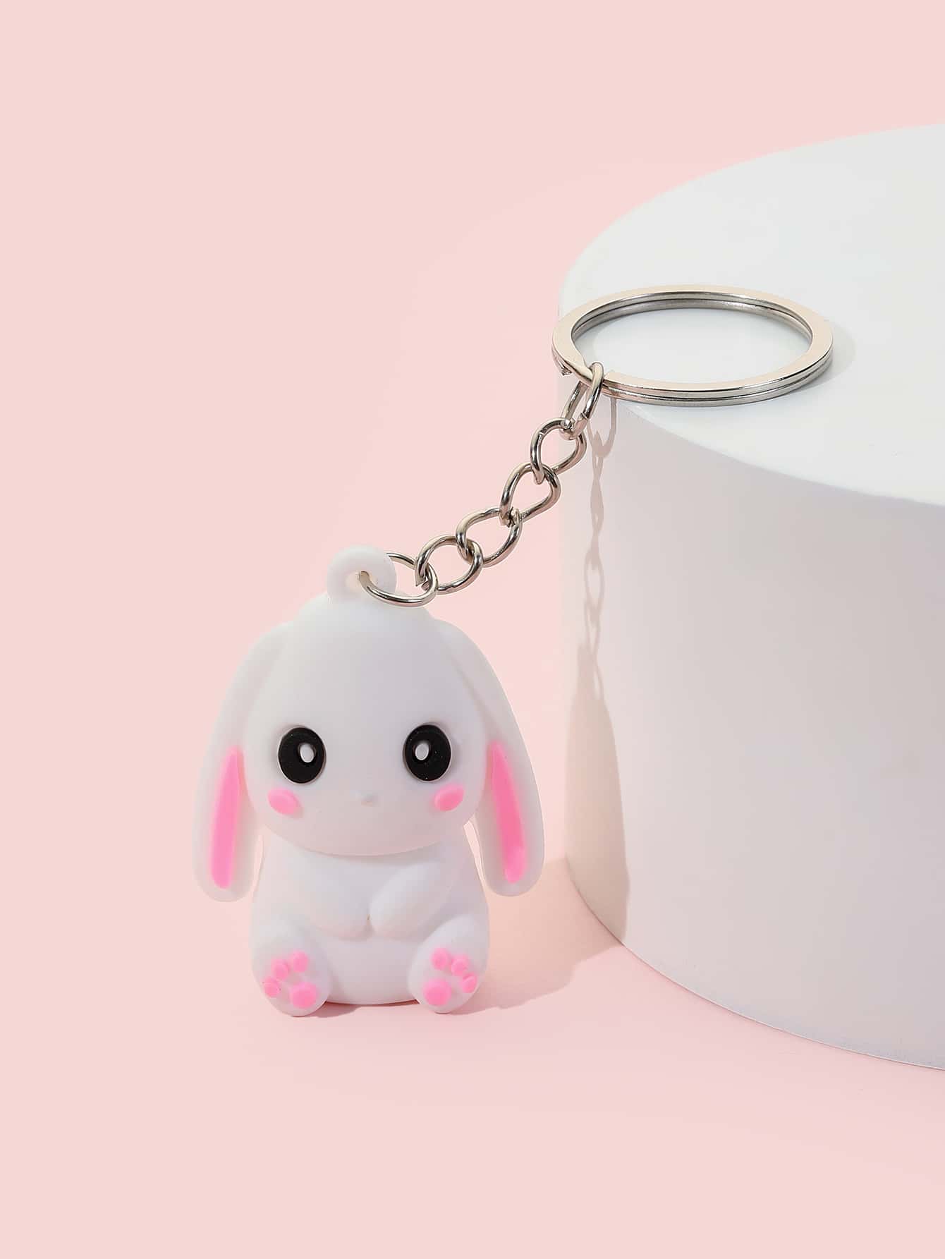 卡通兔子吊飾鑰匙圈 - 彩色 - 查看 1